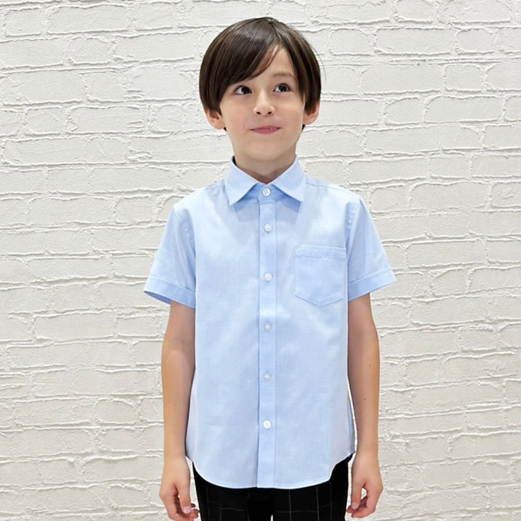 【キッズ】半袖ベーシックシャツ 100 110 120 130cm(2433-5401) CHOPINblue/ショパンブルー