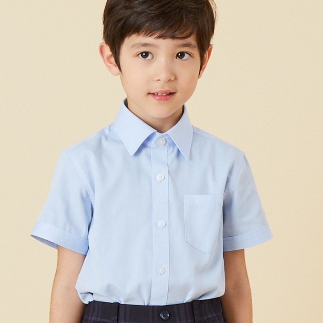 【キッズ】半袖ベーシックシャツ 100 110 120 130cm(2433-5401) CHOPINblue/ショパンブルー