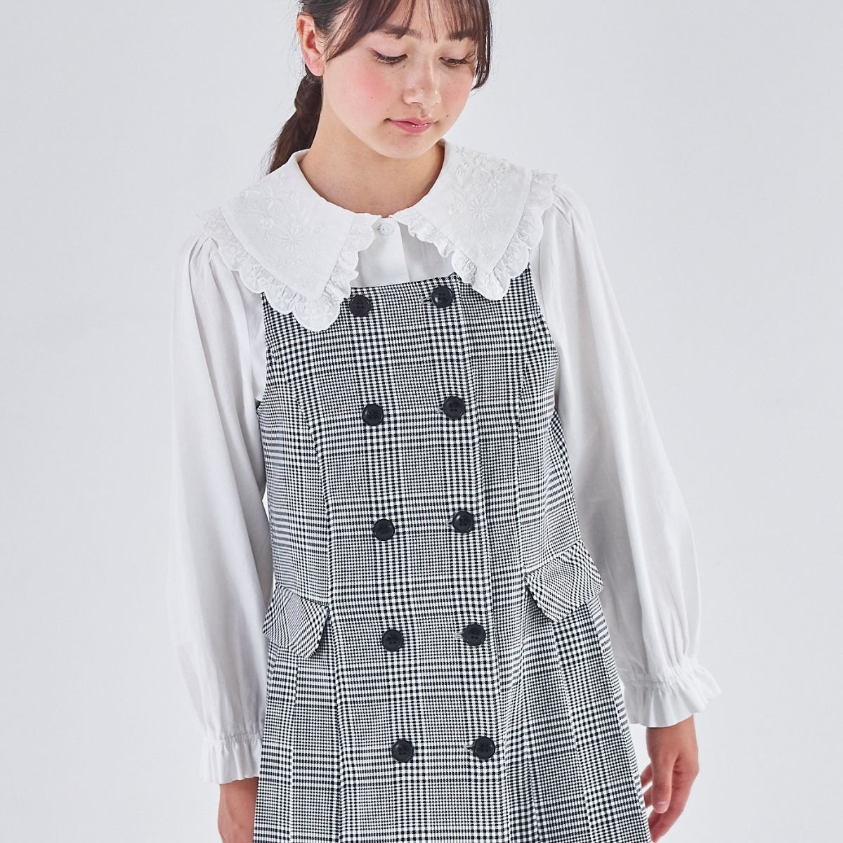 【ジュニア】ジャンパースカート 140 150 160 170cm (2576-7503) CHOPIN blue/ショパンブルー