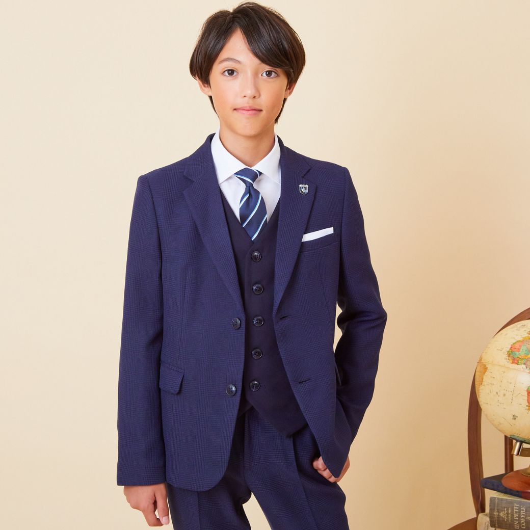 グレンチェックスリーピーススーツセット 7点セット 150 160 170cm