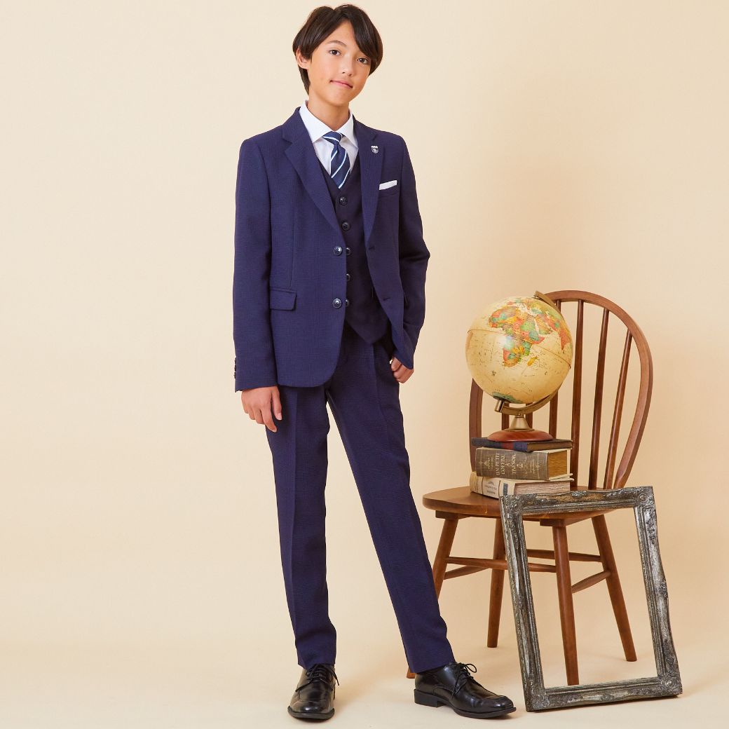 グレンチェックスリーピーススーツセット 7点セット 150 160 170cm