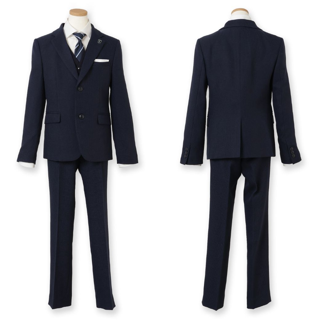 グレンチェックスリーピーススーツセット 7点セット 150 160 170cm