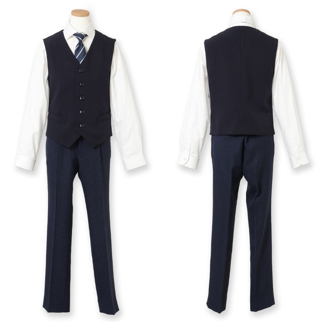 グレンチェックスリーピーススーツセット 7点セット 150 160 170cm