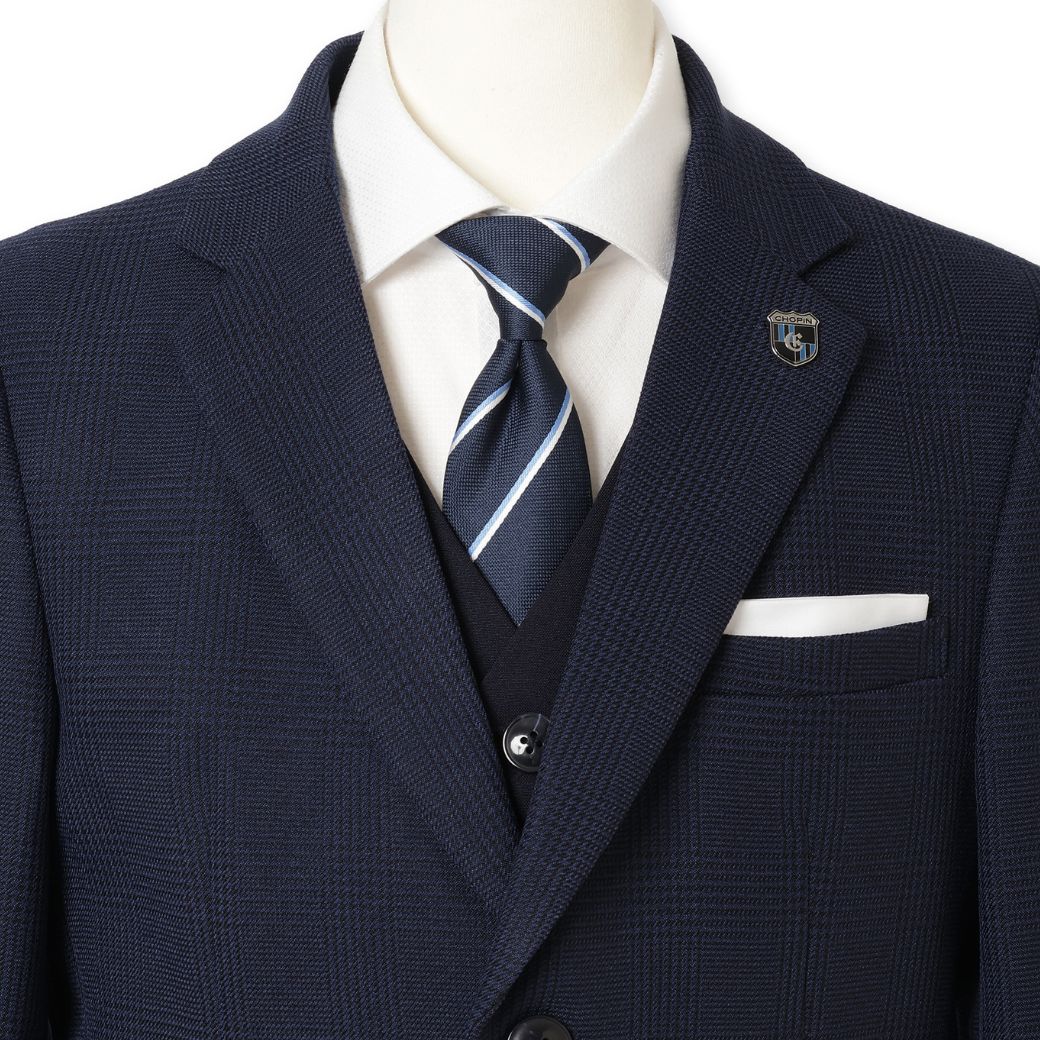 グレンチェックスリーピーススーツセット 7点セット 150 160 170cm