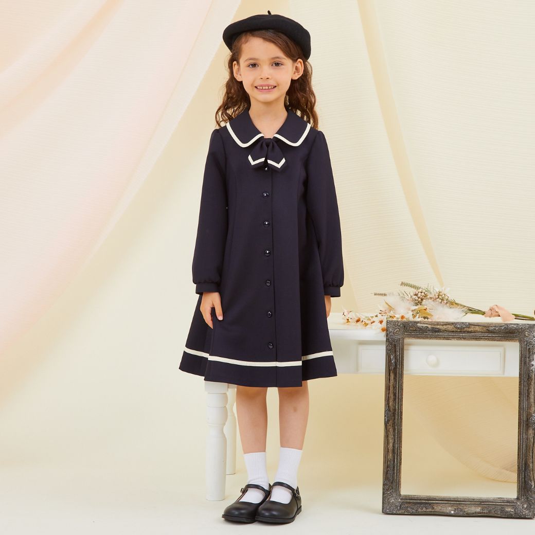 NEW【セール55%OFF】パイピングワンピース 100 110 120 130 140cm (2376-2356) CHOPINblue/ショパン ブルー