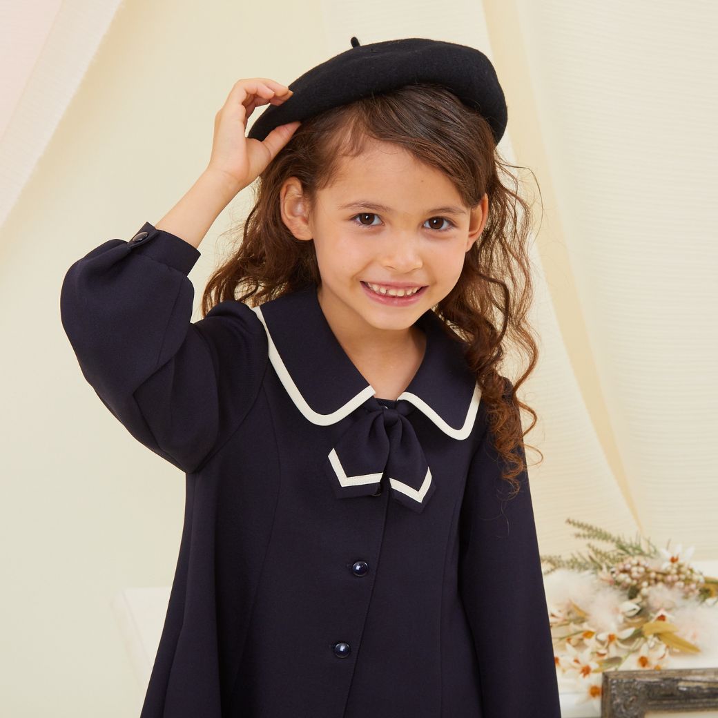 NEW【セール55%OFF】パイピングワンピース 100 110 120 130 140cm (2376-2356) CHOPINblue/ショパン ブルー