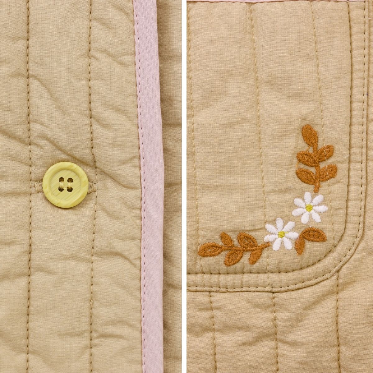 NEW【セール10%OFF】コットン100%ストライプキルトジャケット 90 100 110 120 130 140cm (2572-7321) utremi/ユトレミ