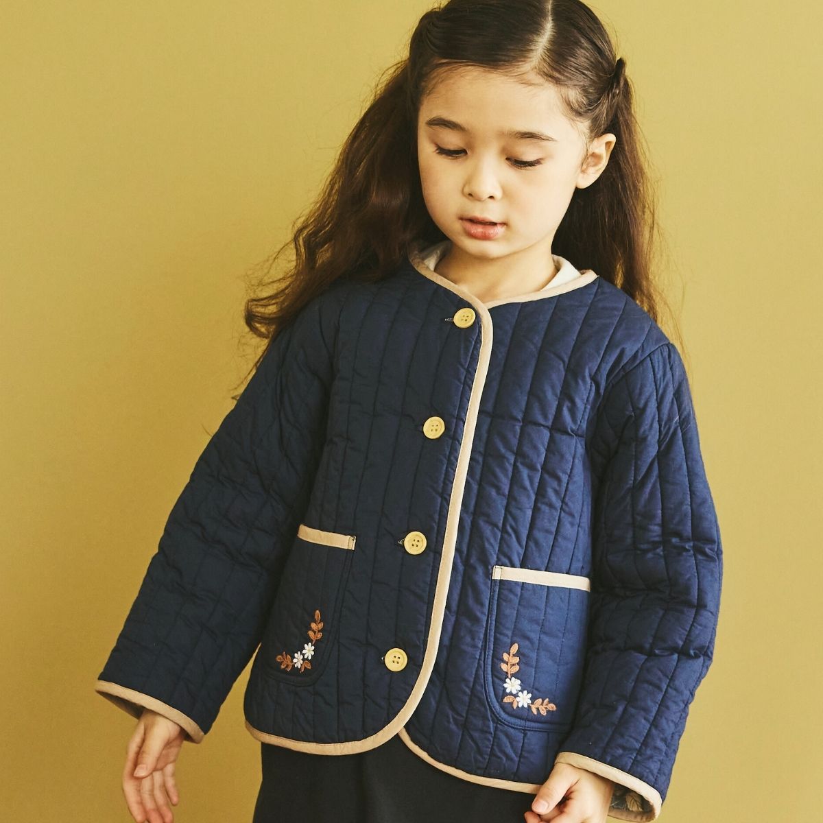 NEW【セール10%OFF】コットン100%ストライプキルトジャケット 90 100 110 120 130 140cm (2572-7321) utremi/ユトレミ