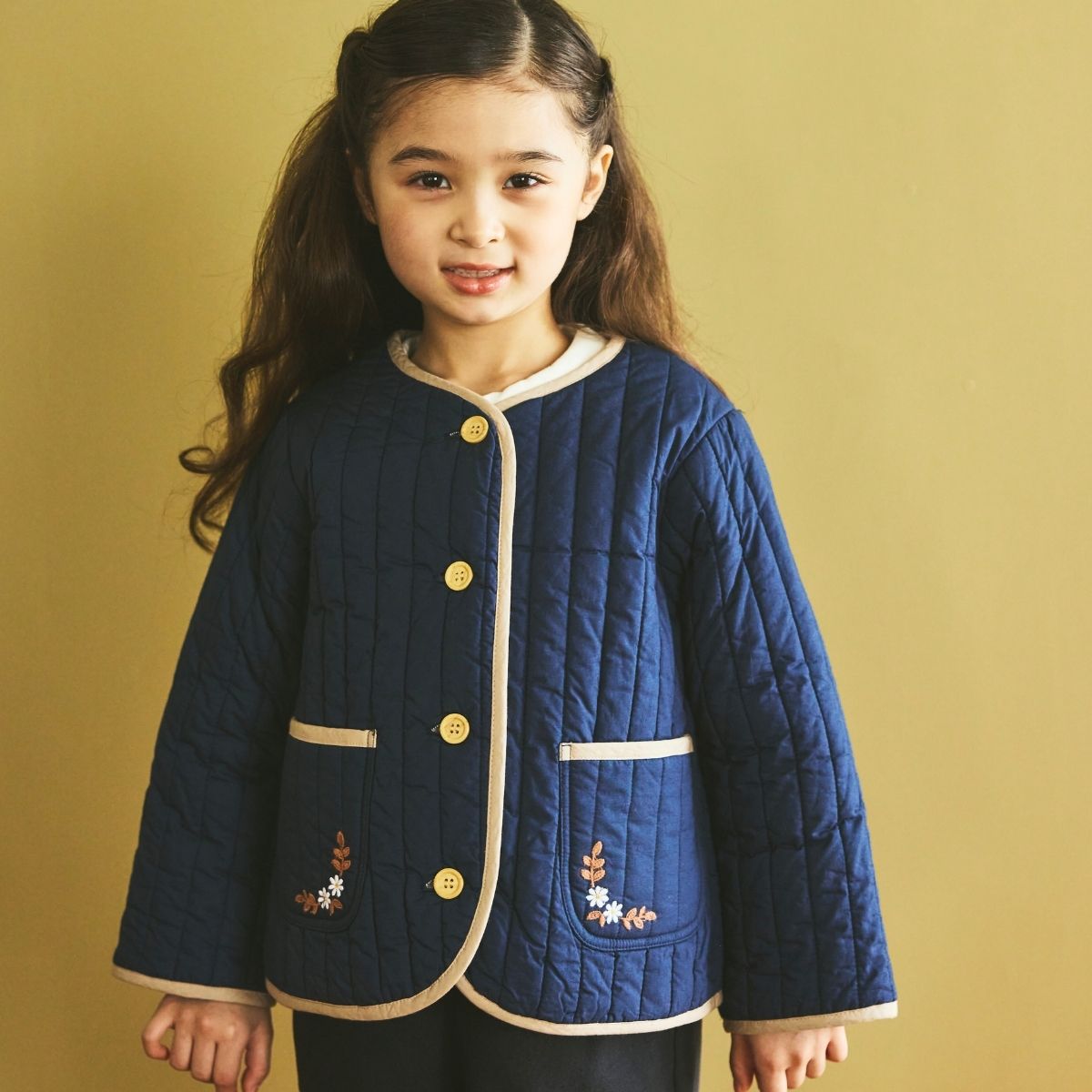 NEW【セール10%OFF】コットン100%ストライプキルトジャケット 90 100 110 120 130 140cm (2572-7321) utremi/ユトレミ