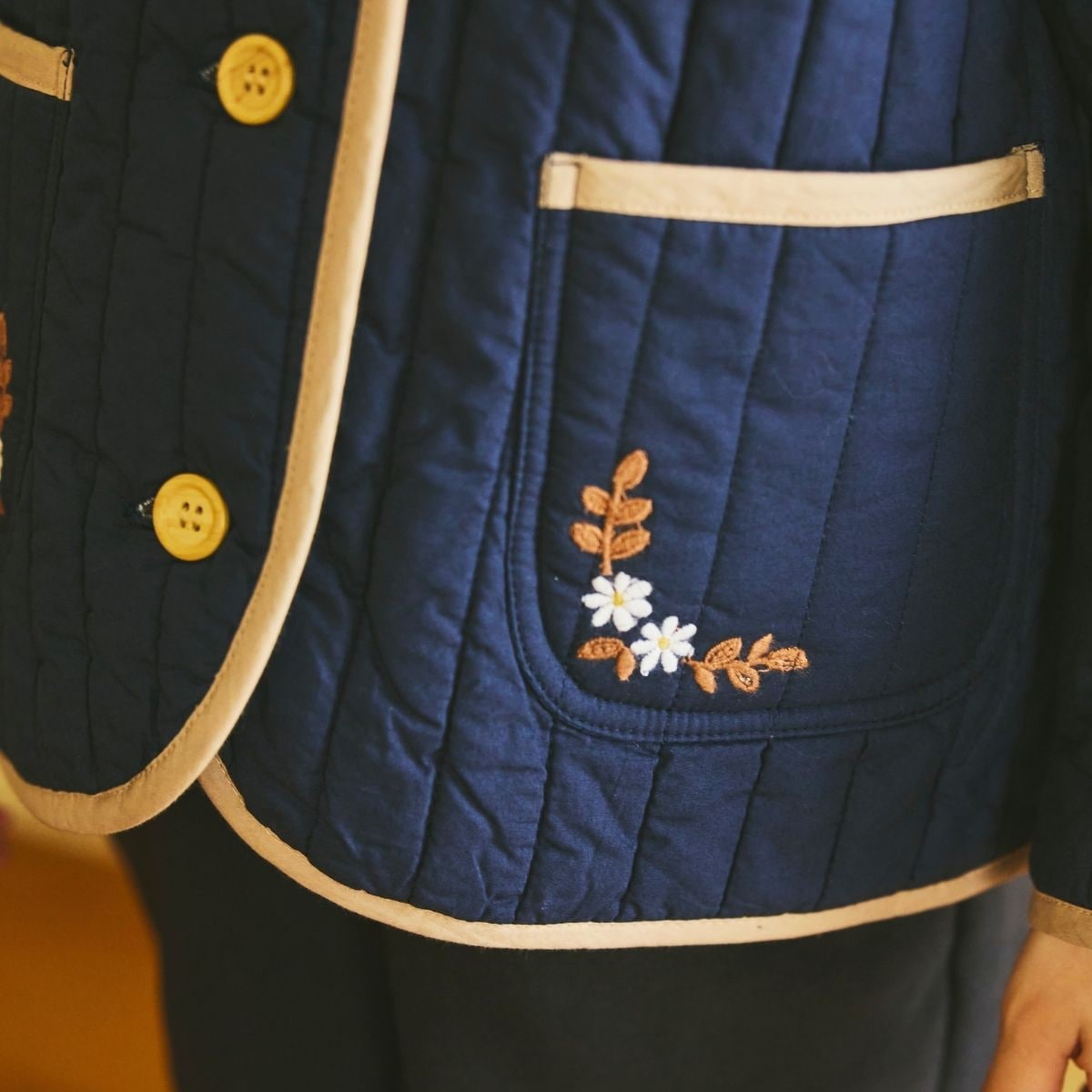 NEW【セール10%OFF】コットン100%ストライプキルトジャケット 90 100 110 120 130 140cm (2572-7321) utremi/ユトレミ