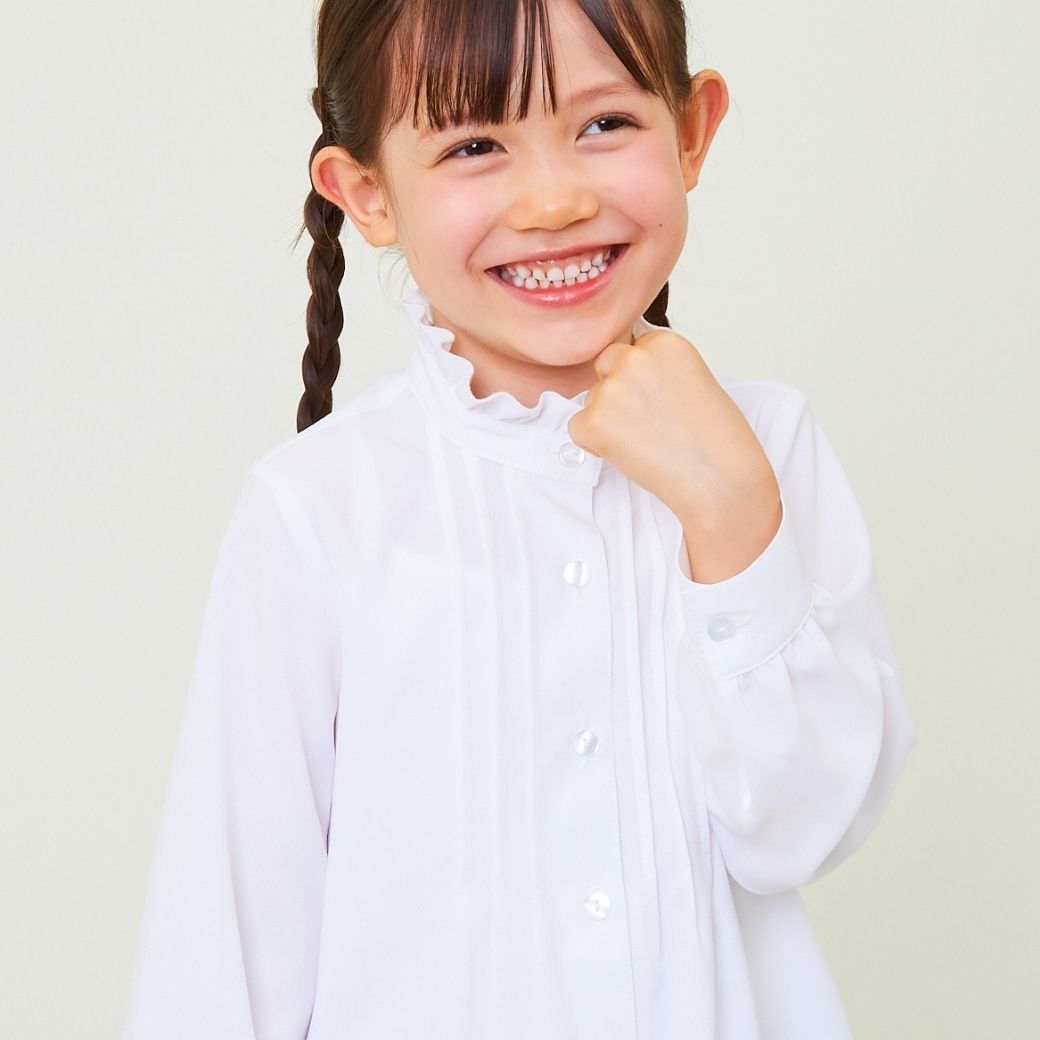 【クリスマスセール10%OFF】スタンドフリル襟ブラウス 110cm 120cm 130cm (2403-8364)