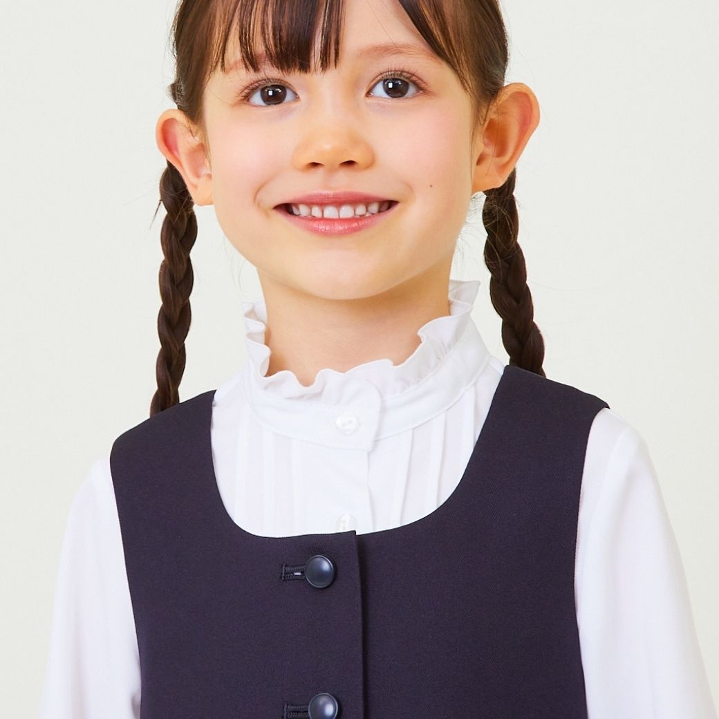 【クリスマスセール10%OFF】スタンドフリル襟ブラウス 110cm 120cm 130cm (2403-8364)