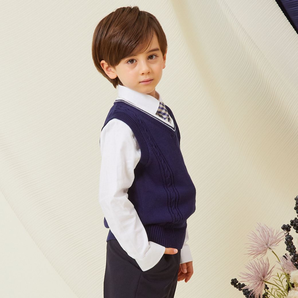 チルデンニットベスト 110 120 130cm (2377-5460 ) CHOPINblue/ショパン ブルー