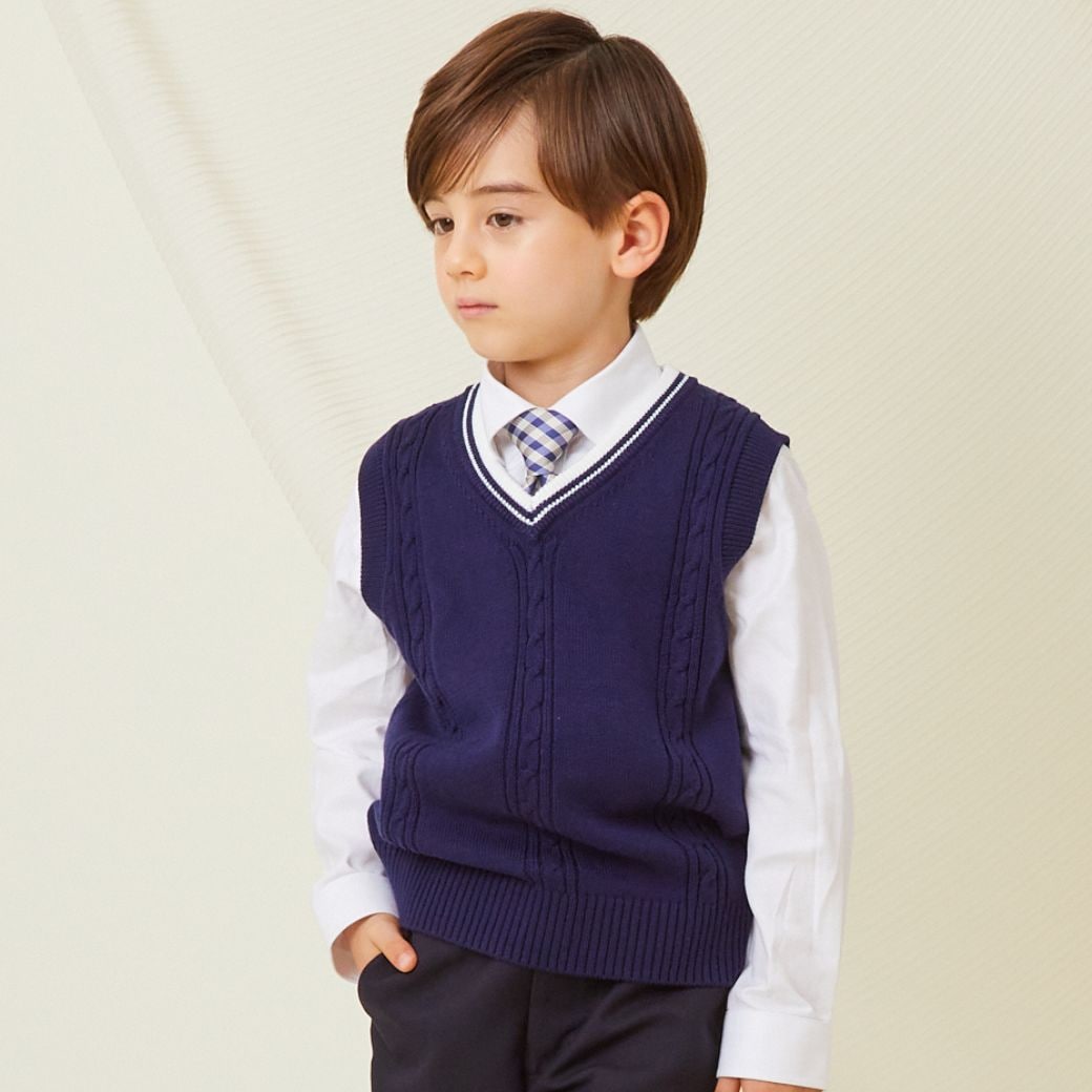 チルデンニットベスト 110 120 130cm (2377-5460 ) CHOPINblue/ショパン ブルー