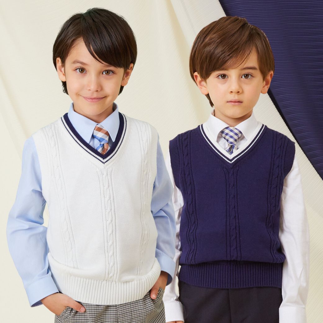 チルデンニットベスト 110 120 130cm (2377-5460 ) CHOPINblue/ショパン ブルー