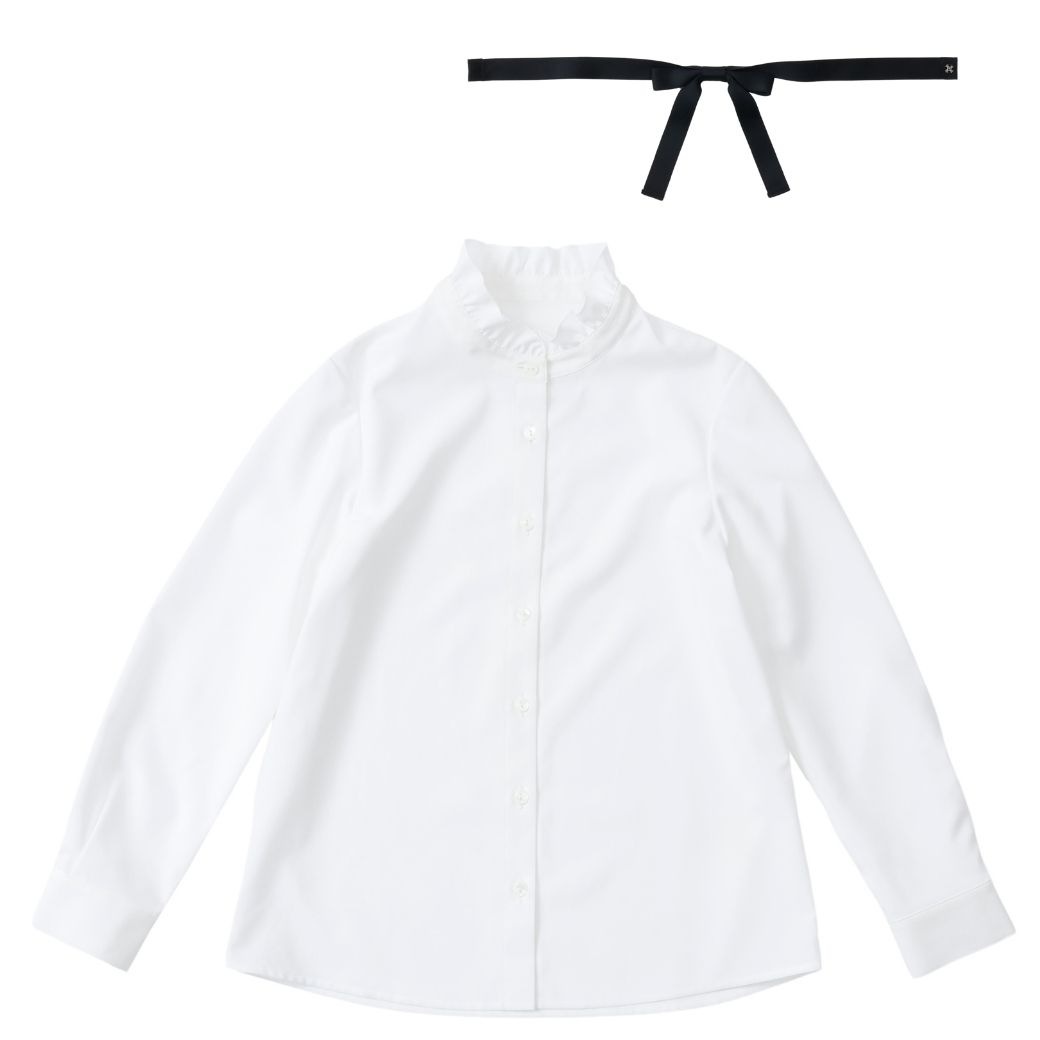 【TIMEセール10%OFF】ボウタイブラウス 150 160 170cm (2473-7549) CHOPINblue/ショパンブルー