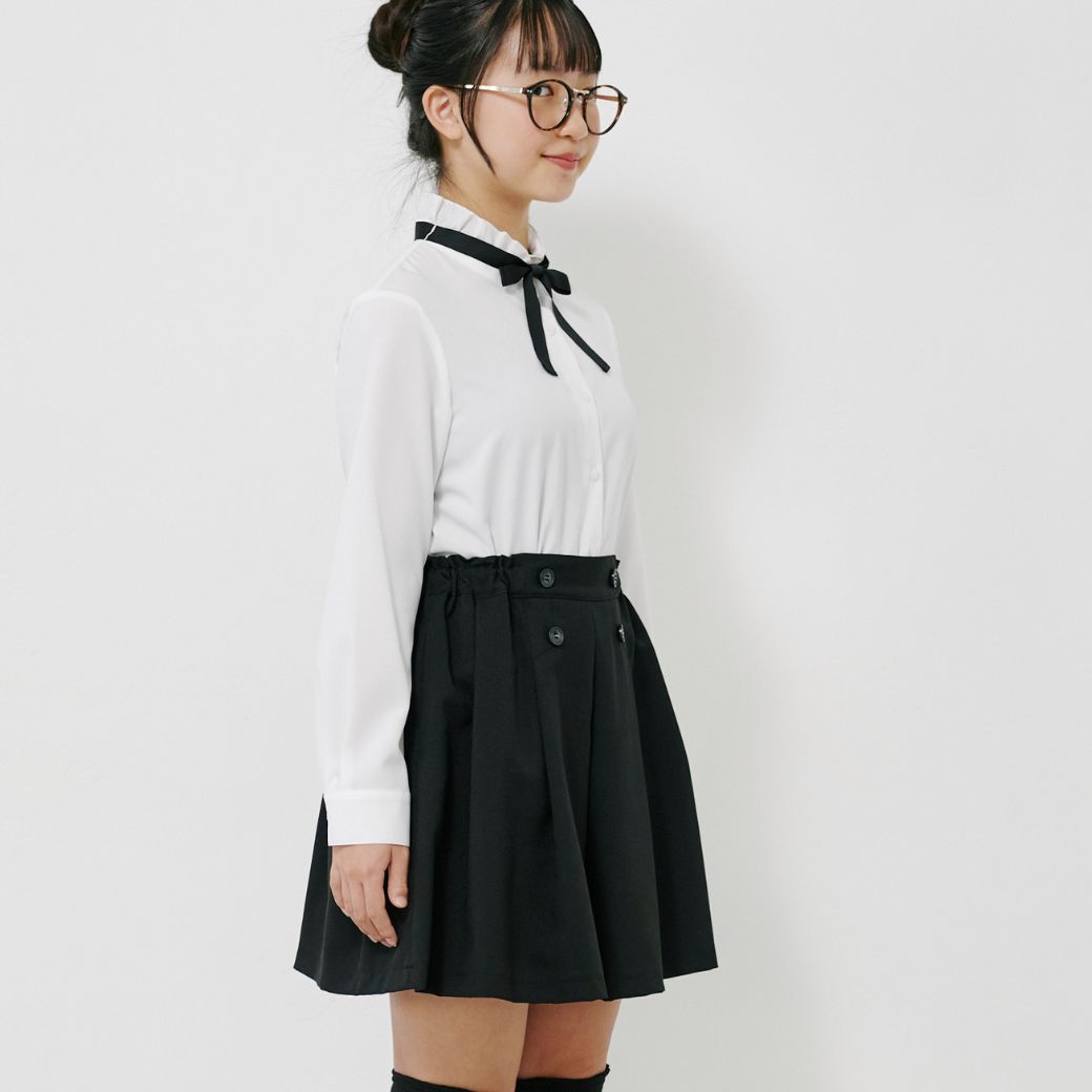 【TIMEセール10%OFF】ボウタイブラウス 150 160 170cm (2473-7549) CHOPINblue/ショパンブルー