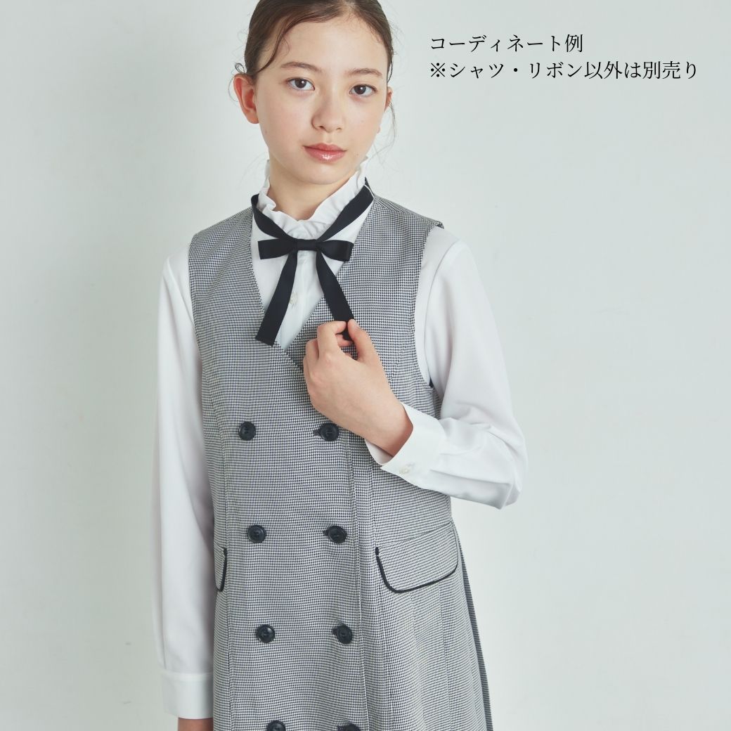 【TIMEセール10%OFF】ボウタイブラウス 150 160 170cm (2473-7549) CHOPINblue/ショパンブルー