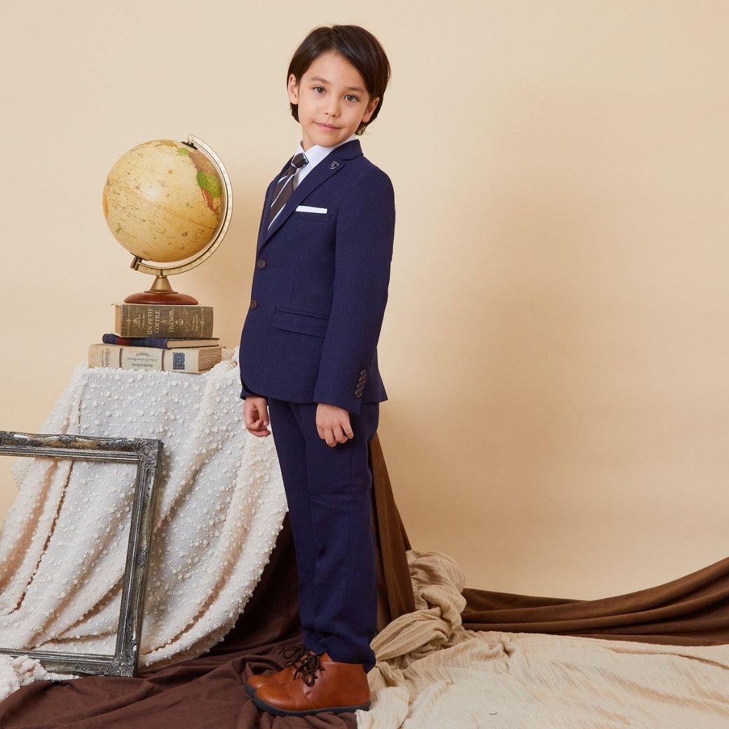 グレンチェックロングパンツスーツセット 6点セット 120 130 120B 130Bcm (8371-5403-5405) CHOPIN/ショパン