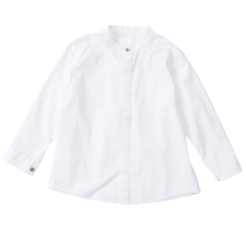 【WEB限定】比翼バンドカラーシャツ 100 110 120 130cm (2473-5452) CHOPINblue/ショパンブルー