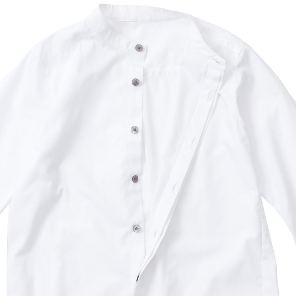 【WEB限定】比翼バンドカラーシャツ 100 110 120 130cm (2473-5452) CHOPINblue/ショパンブルー