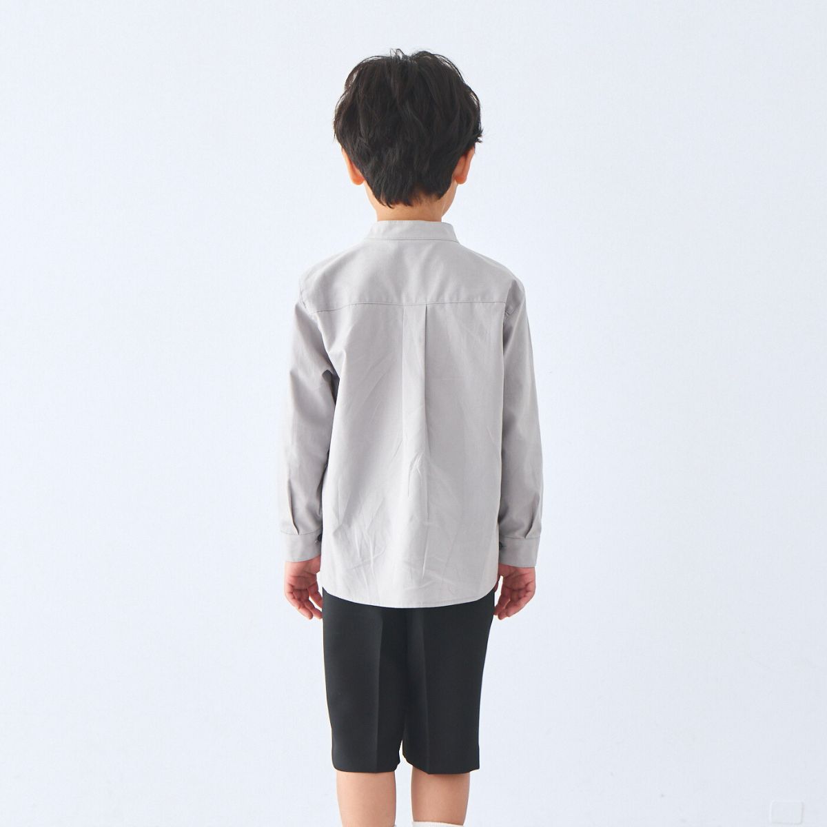 【WEB限定】比翼バンドカラーシャツ 100 110 120 130cm (2473-5452) CHOPINblue/ショパンブルー