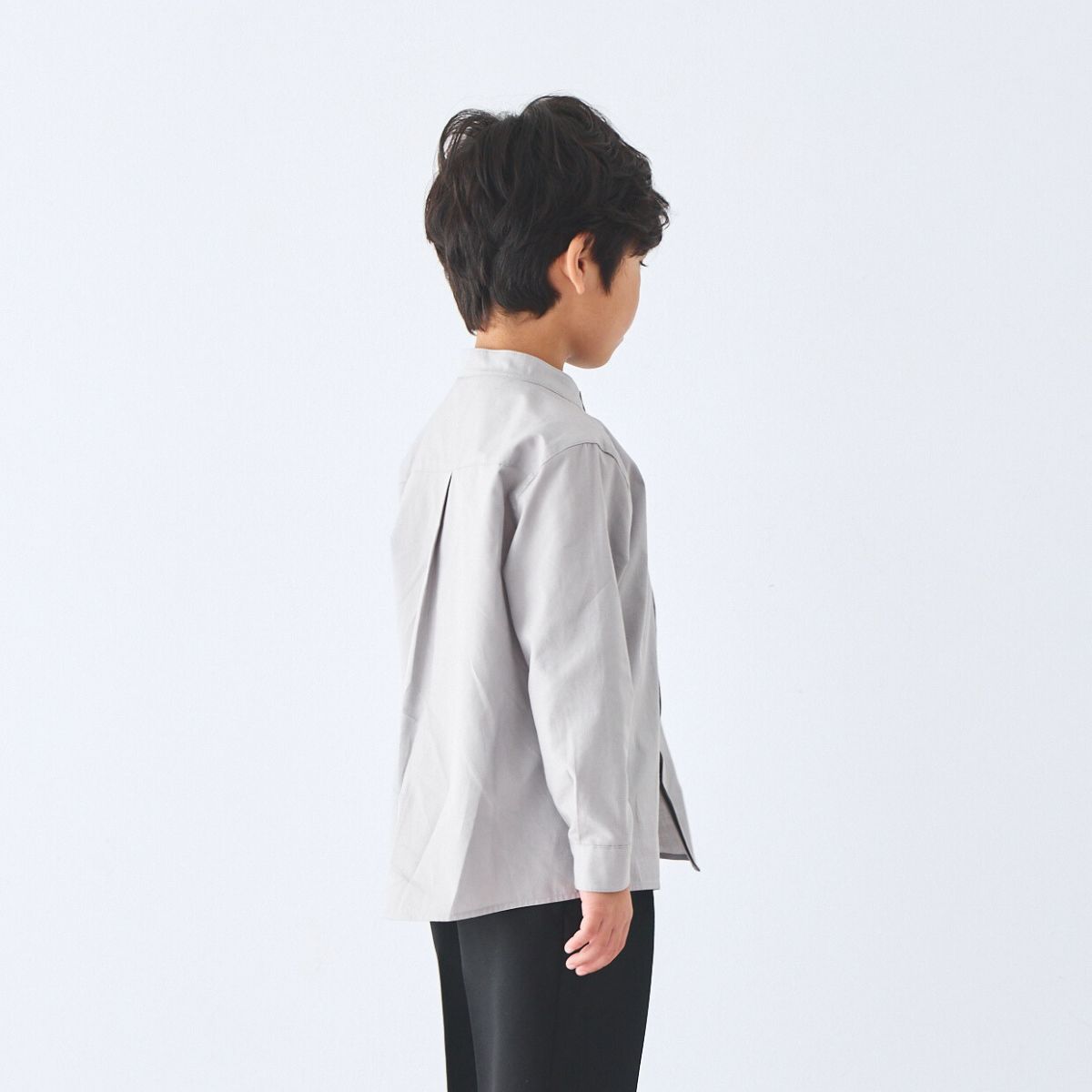 【WEB限定】比翼バンドカラーシャツ 100 110 120 130cm (2473-5452) CHOPINblue/ショパンブルー