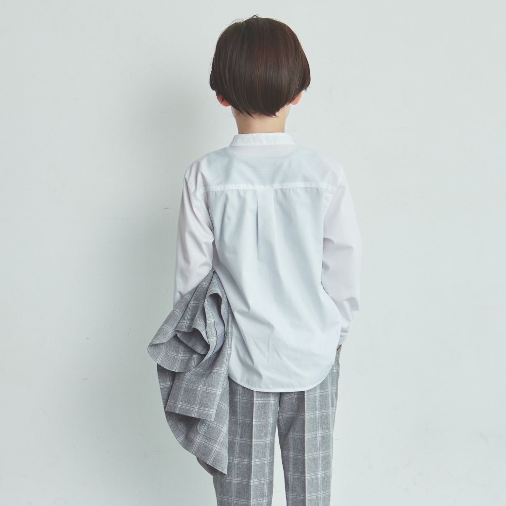 【WEB限定】比翼バンドカラーシャツ 100 110 120 130cm (2473-5452) CHOPINblue/ショパンブルー