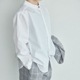 【WEB限定】比翼バンドカラーシャツ 100 110 120 130cm (2473-5452) CHOPINblue/ショパンブルー