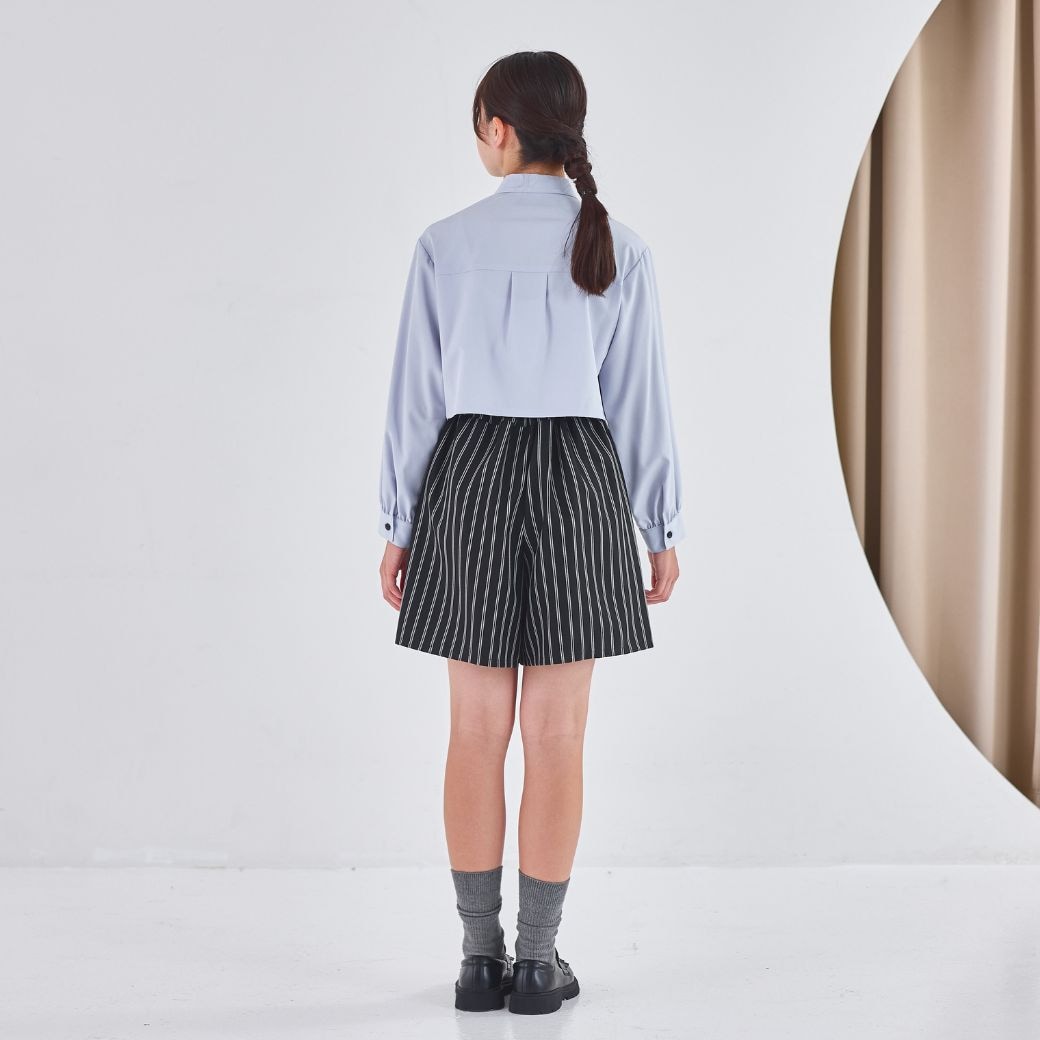 【WEB限定】短丈シャツ&ラップキュロットセットアップ 150 160cm (2571-2526) CHOPIN blue/ショパンブルー