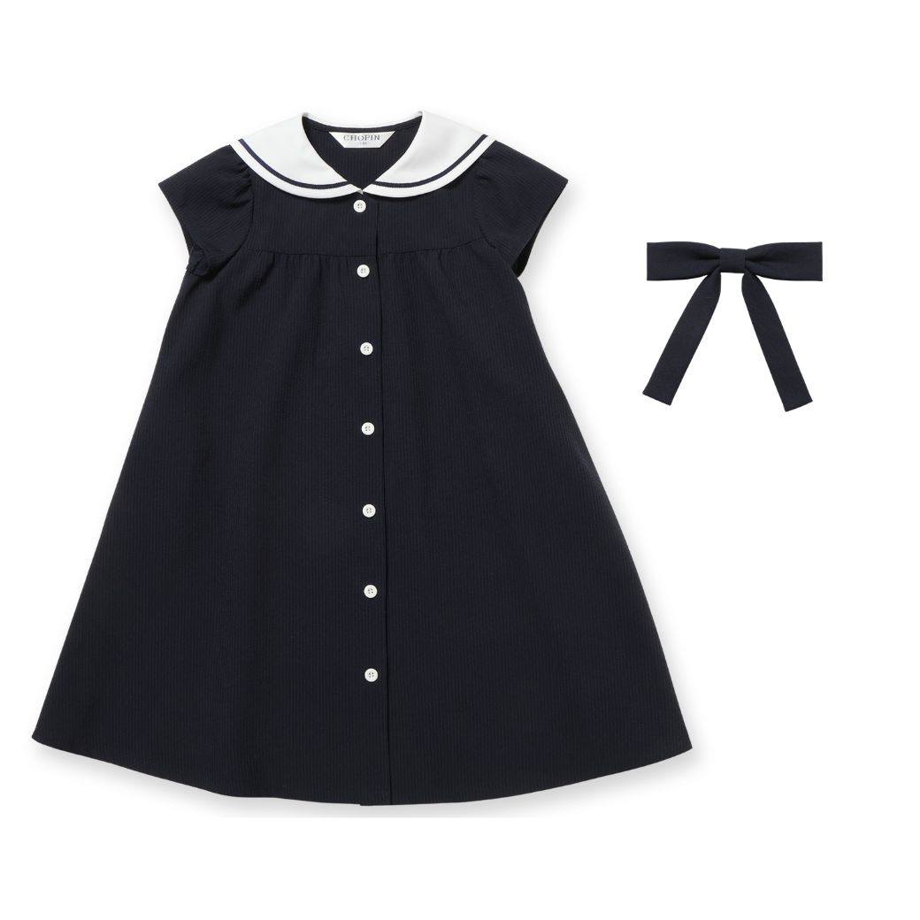 【CLEARANCEセール50%OFF】COOLMAX クールマックス 吸水速乾性能 セーラーAラインワンピース 90 100 110 120 130cm (8236-7325/8336-7314)