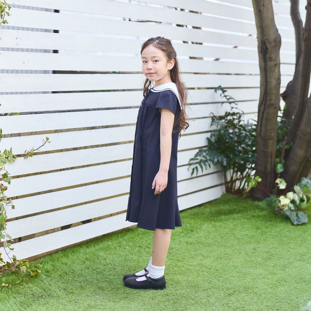 【CLEARANCEセール50%OFF】COOLMAX クールマックス 吸水速乾性能 セーラーAラインワンピース 90 100 110 120 130cm (8236-7325/8336-7314)