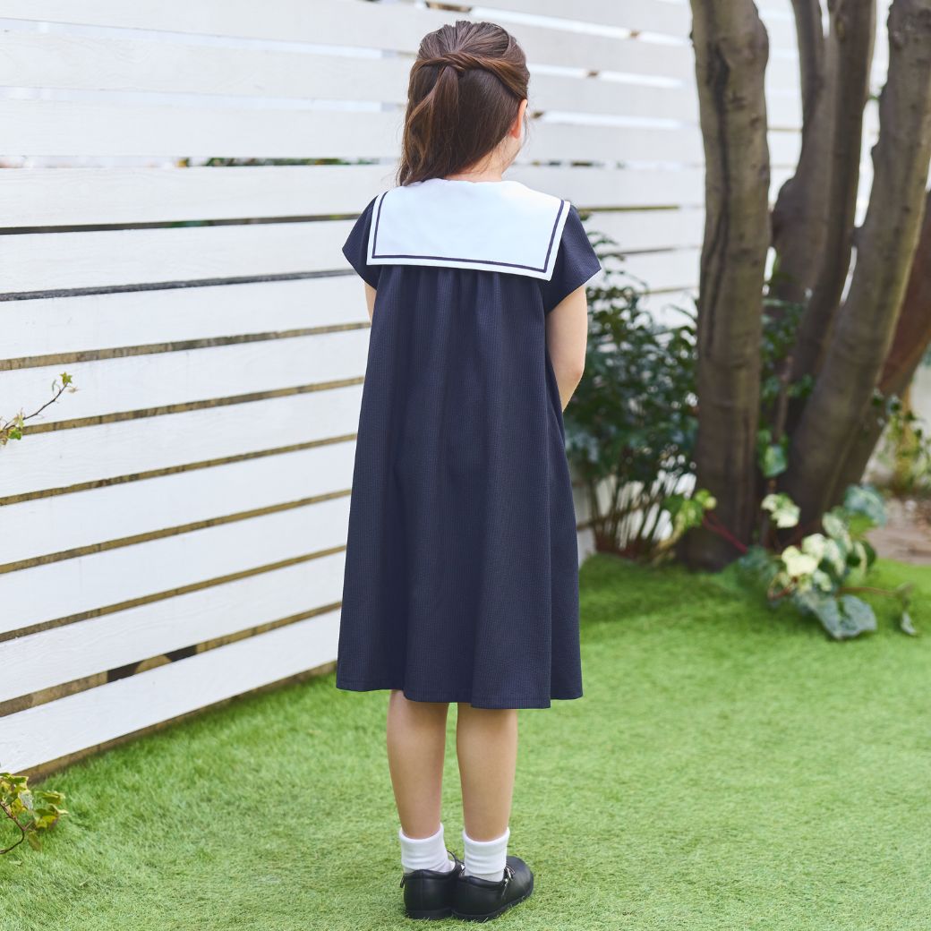 【CLEARANCEセール50%OFF】COOLMAX クールマックス 吸水速乾性能 セーラーAラインワンピース 90 100 110 120 130cm (8236-7325/8336-7314)