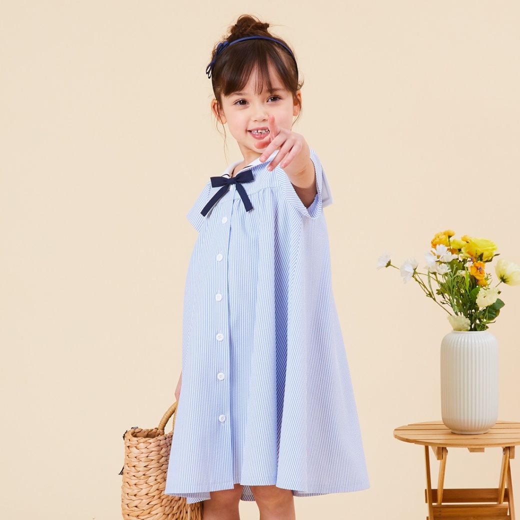 【CLEARANCEセール50%OFF】COOLMAX クールマックス 吸水速乾性能 セーラーAラインワンピース 90 100 110 120 130cm (8236-7325/8336-7314)