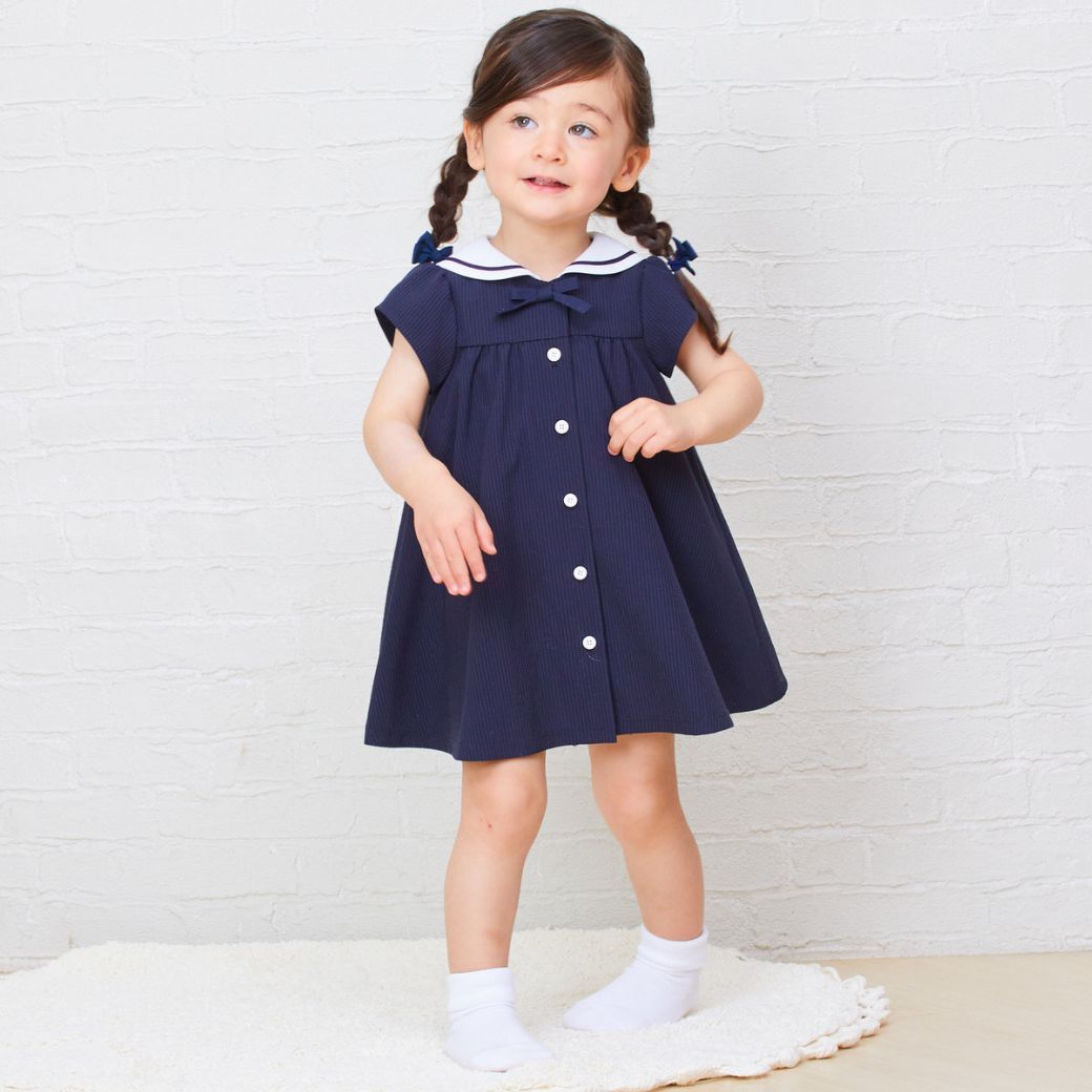 【CLEARANCEセール50%OFF】COOLMAX クールマックス 吸水速乾性能 セーラーAラインワンピース 90 100 110 120 130cm (8236-7325/8336-7314)