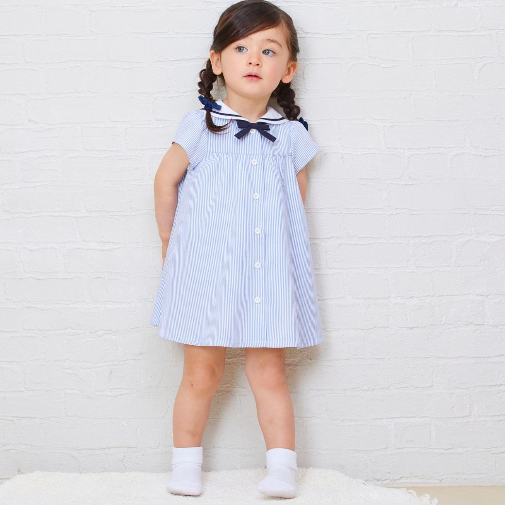 【CLEARANCEセール50%OFF】COOLMAX クールマックス 吸水速乾性能 セーラーAラインワンピース 90 100 110 120 130cm (8236-7325/8336-7314)