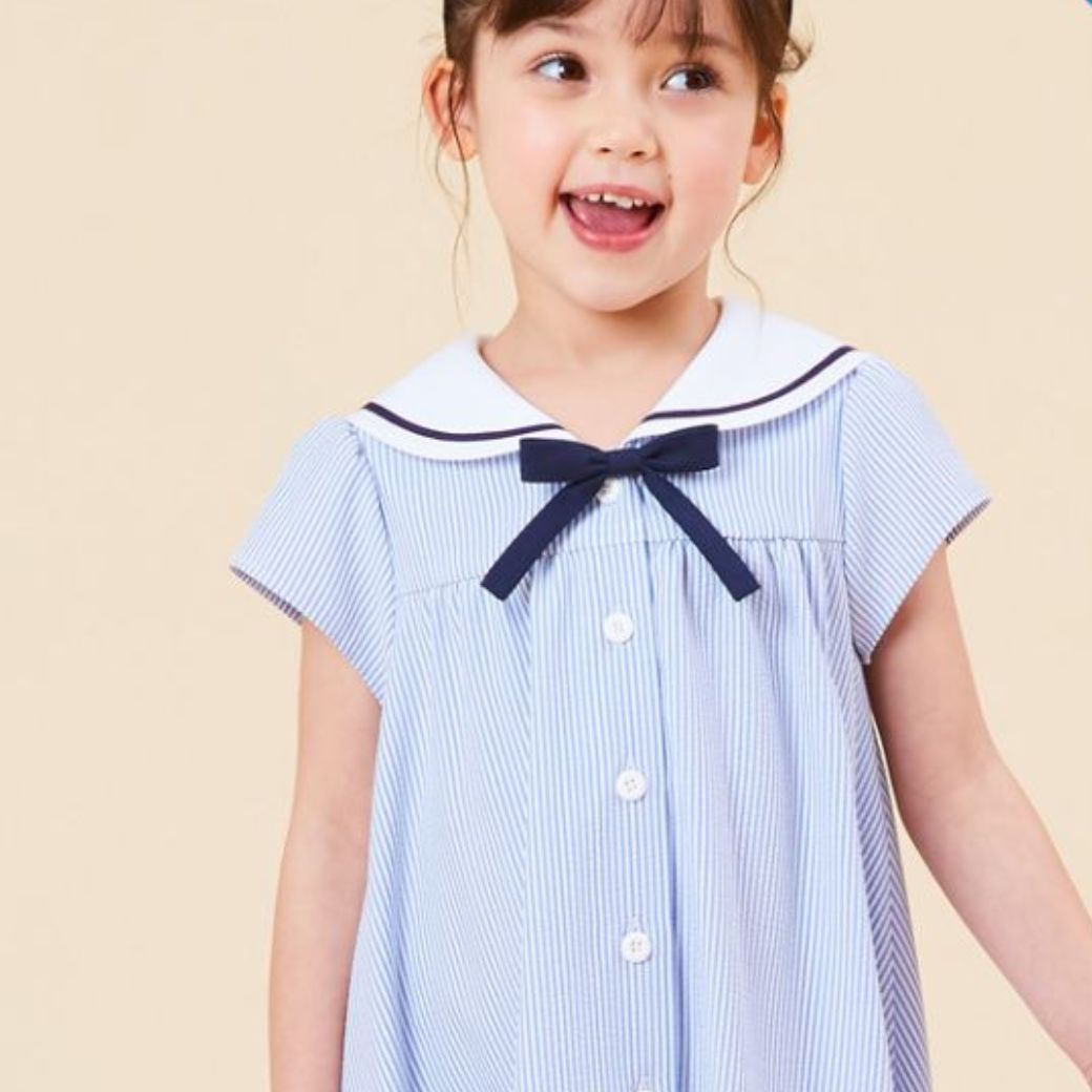 【CLEARANCEセール50%OFF】COOLMAX クールマックス 吸水速乾性能 セーラーAラインワンピース 90 100 110 120 130cm (8236-7325/8336-7314)