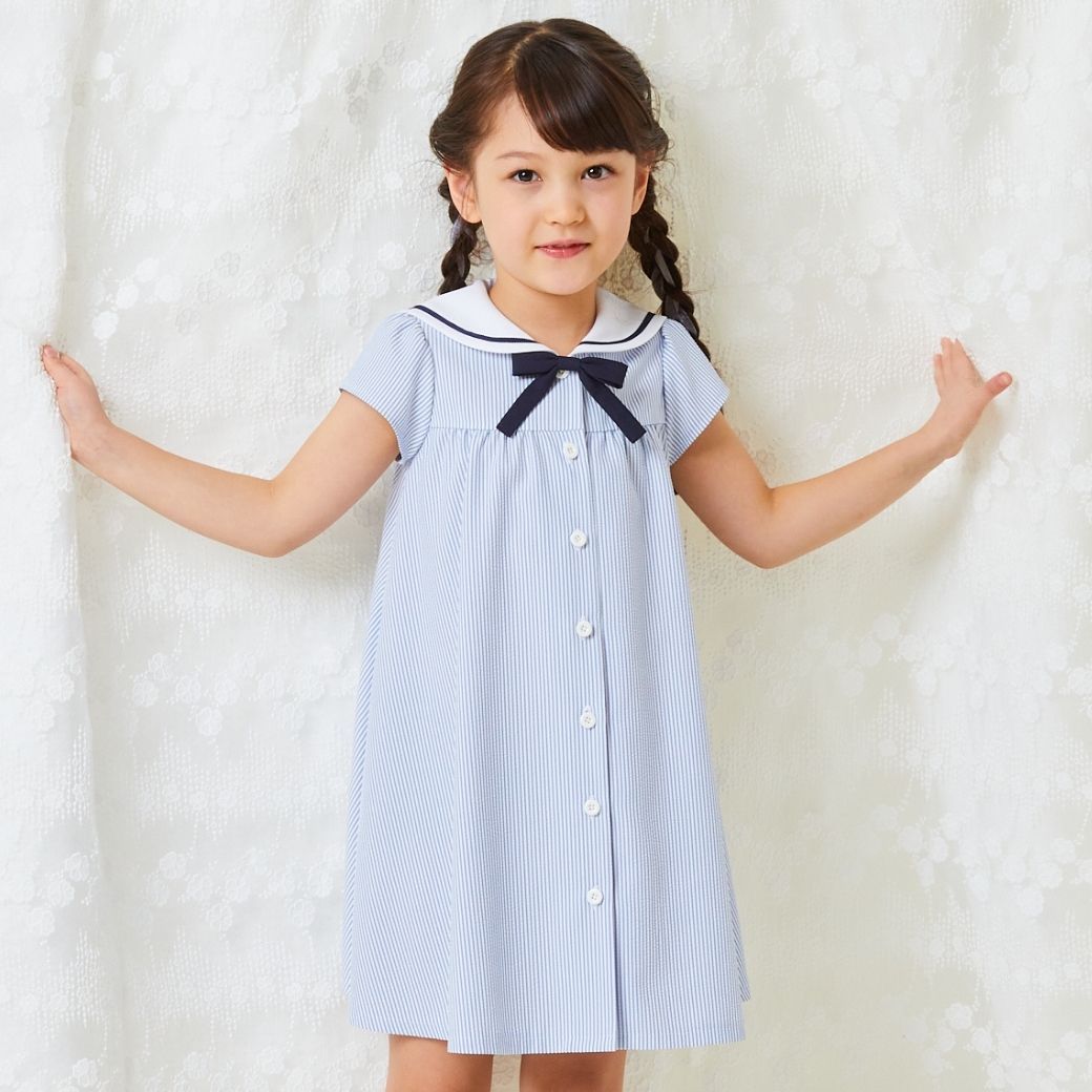 【CLEARANCEセール50%OFF】COOLMAX クールマックス 吸水速乾性能 セーラーAラインワンピース 90 100 110 120 130cm (8236-7325/8336-7314)