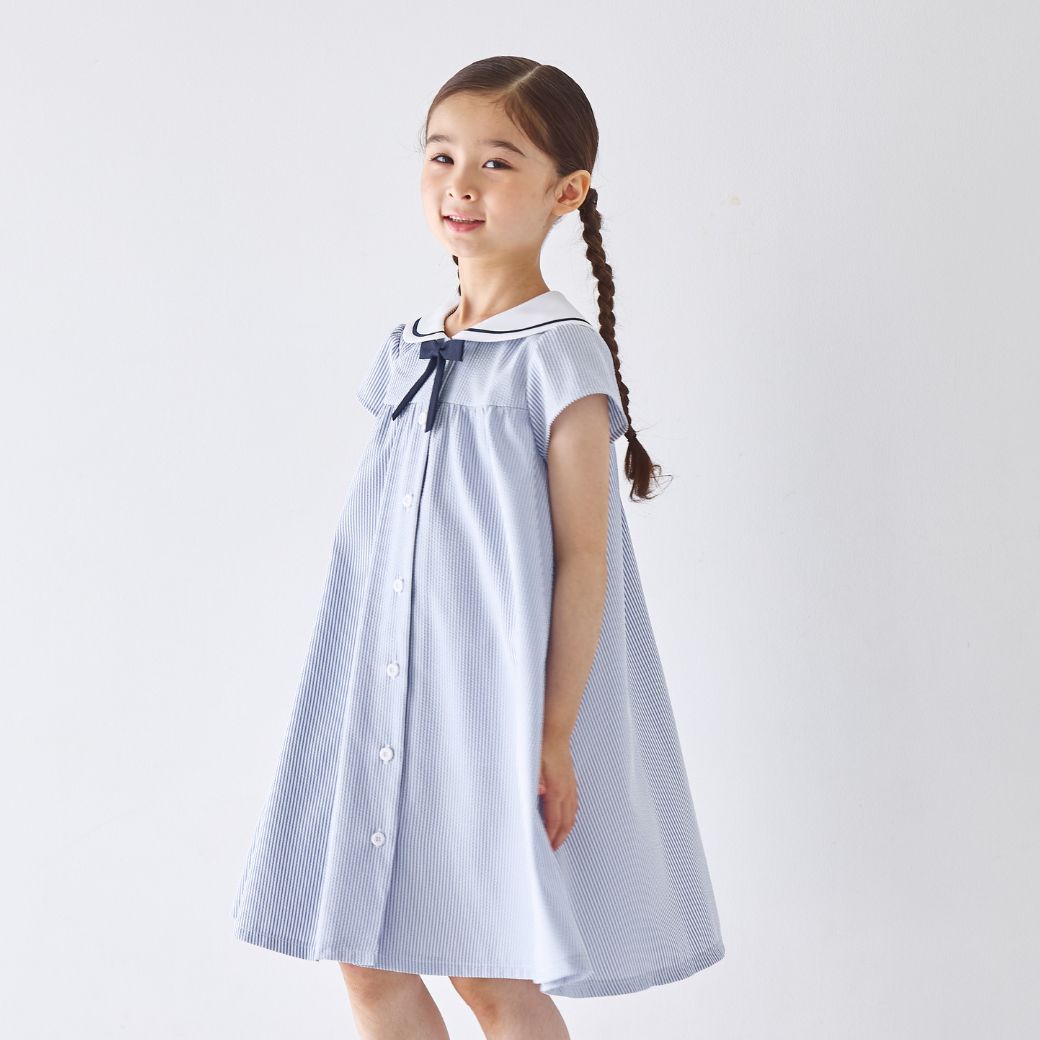 【CLEARANCEセール50%OFF】COOLMAX クールマックス 吸水速乾性能 セーラーAラインワンピース 90 100 110 120 130cm (8236-7325/8336-7314)