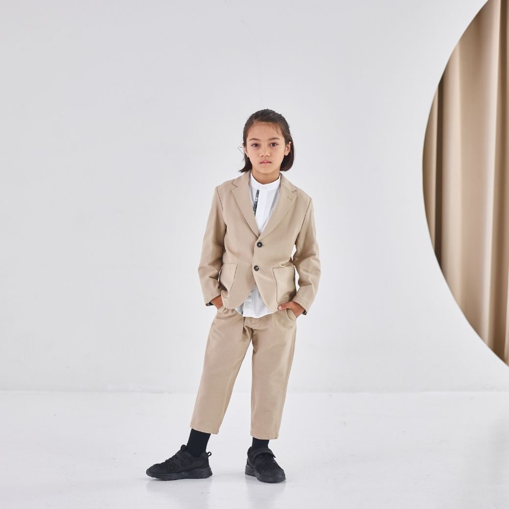 【WEB限定】カジュアルロングパンツスーツ 110 120 130cm (2571-5407) CHOPIN blue/ショパンブルー