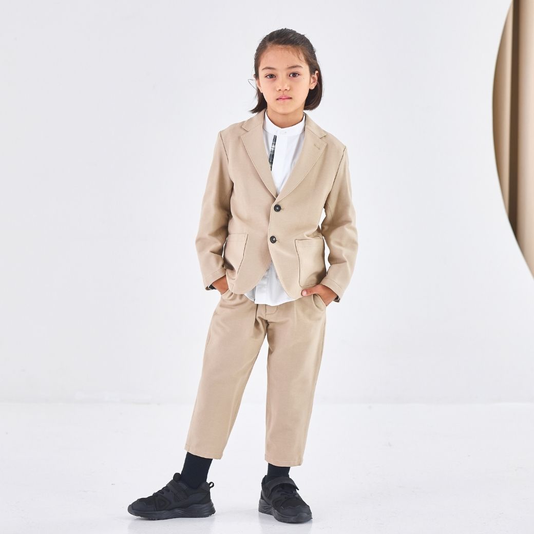 【WEB限定】カジュアルロングパンツスーツ 110 120 130cm (2571-5407) CHOPIN blue/ショパンブルー