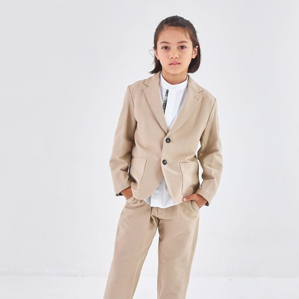 【WEB限定】カジュアルロングパンツスーツ 110 120 130cm (2571-5407) CHOPIN blue/ショパンブルー