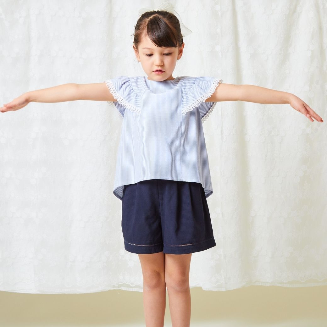 【ファイナルセール50%OFF】COOLMAX ブラウス 110 120 130cm (2433-7359) CHOPINblue/ショパンブルー