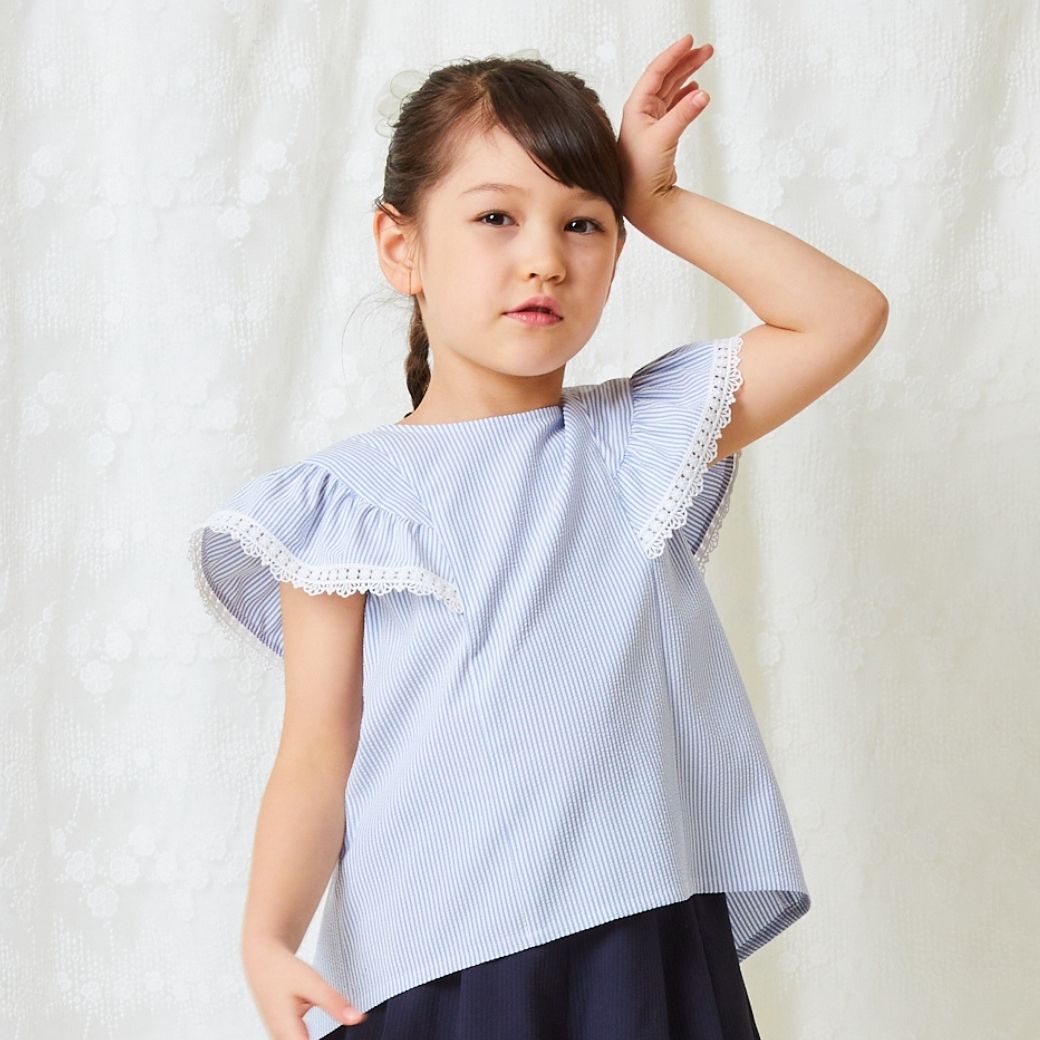 【ファイナルセール50%OFF】COOLMAX ブラウス 110 120 130cm (2433-7359) CHOPINblue/ショパンブルー