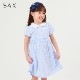 【TIME SALE15%OFF】刺繍入り白襟カットソーワンピース 120 130 140cm/(8136-2305)