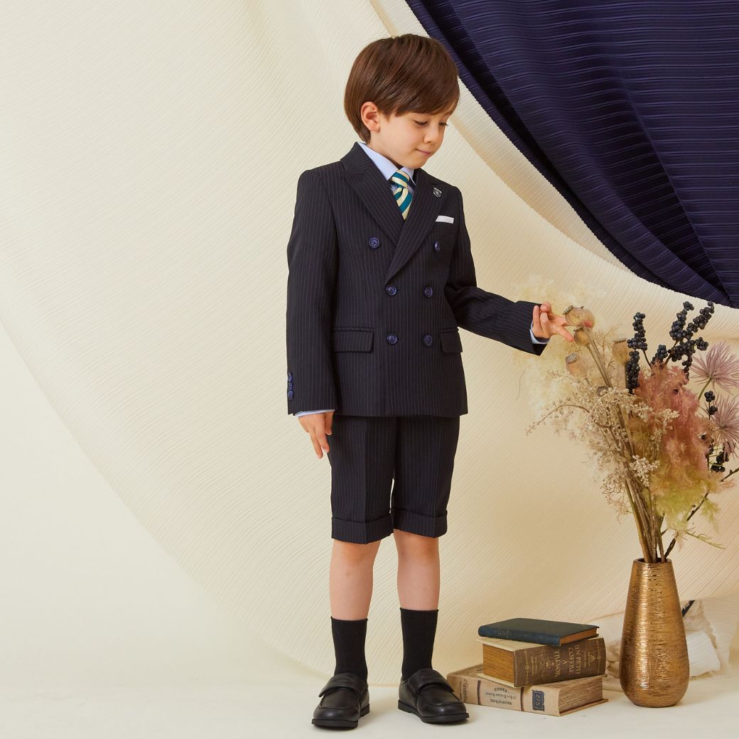 Wボタンピンストライプスーツ 6点セット 120 130cm (8371-5400) CHOPIN/ショパン