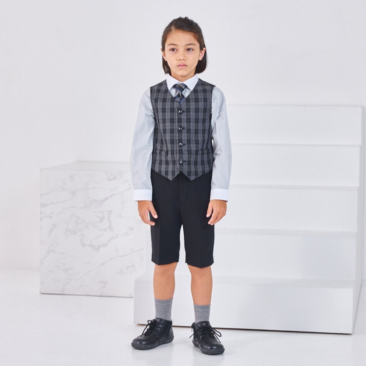 オッドベストハーフパンツスーツ 110 120 130cm (2571-5406) CHOPIN blue/ショパンブルー