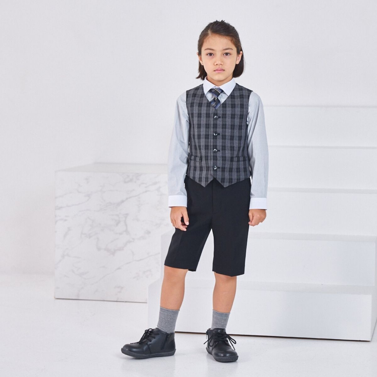 オッドベストハーフパンツスーツ 110 120 130cm (2571-5406) CHOPIN blue/ショパンブルー