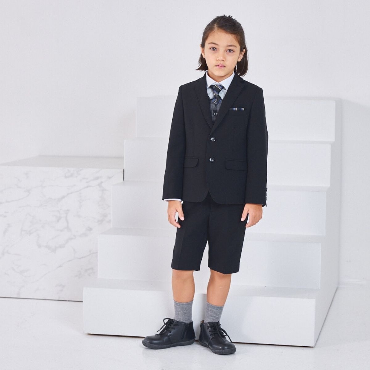 オッドベストハーフパンツスーツ 110 120 130cm (2571-5406) CHOPIN blue/ショパンブルー