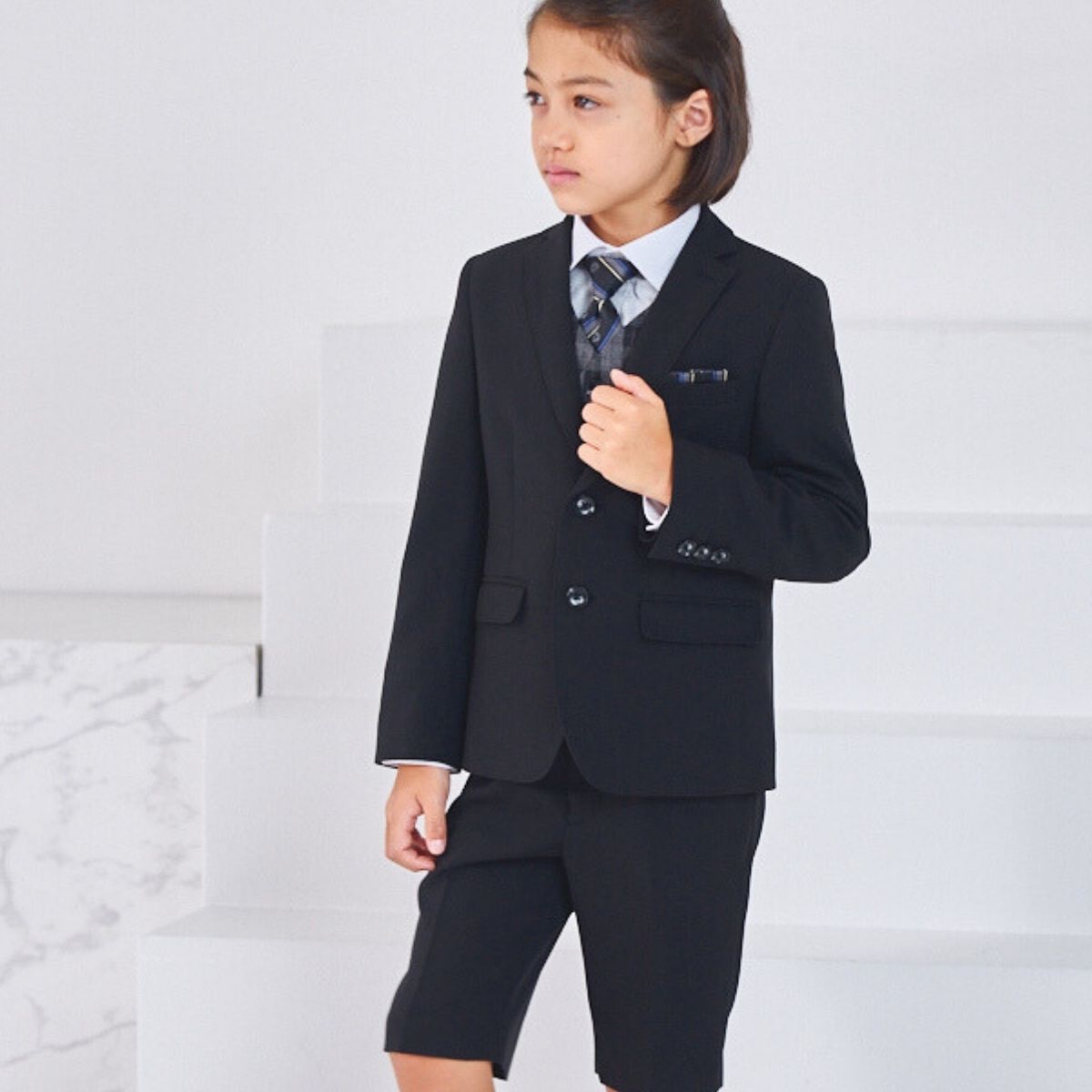 オッドベストハーフパンツスーツ 110 120 130cm (2571-5406) CHOPIN blue/ショパンブルー